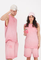 NEW ERA T-shirt smanicata MLB New York Yankees rosa per uomo e donna 60856152 . NEW ERA 