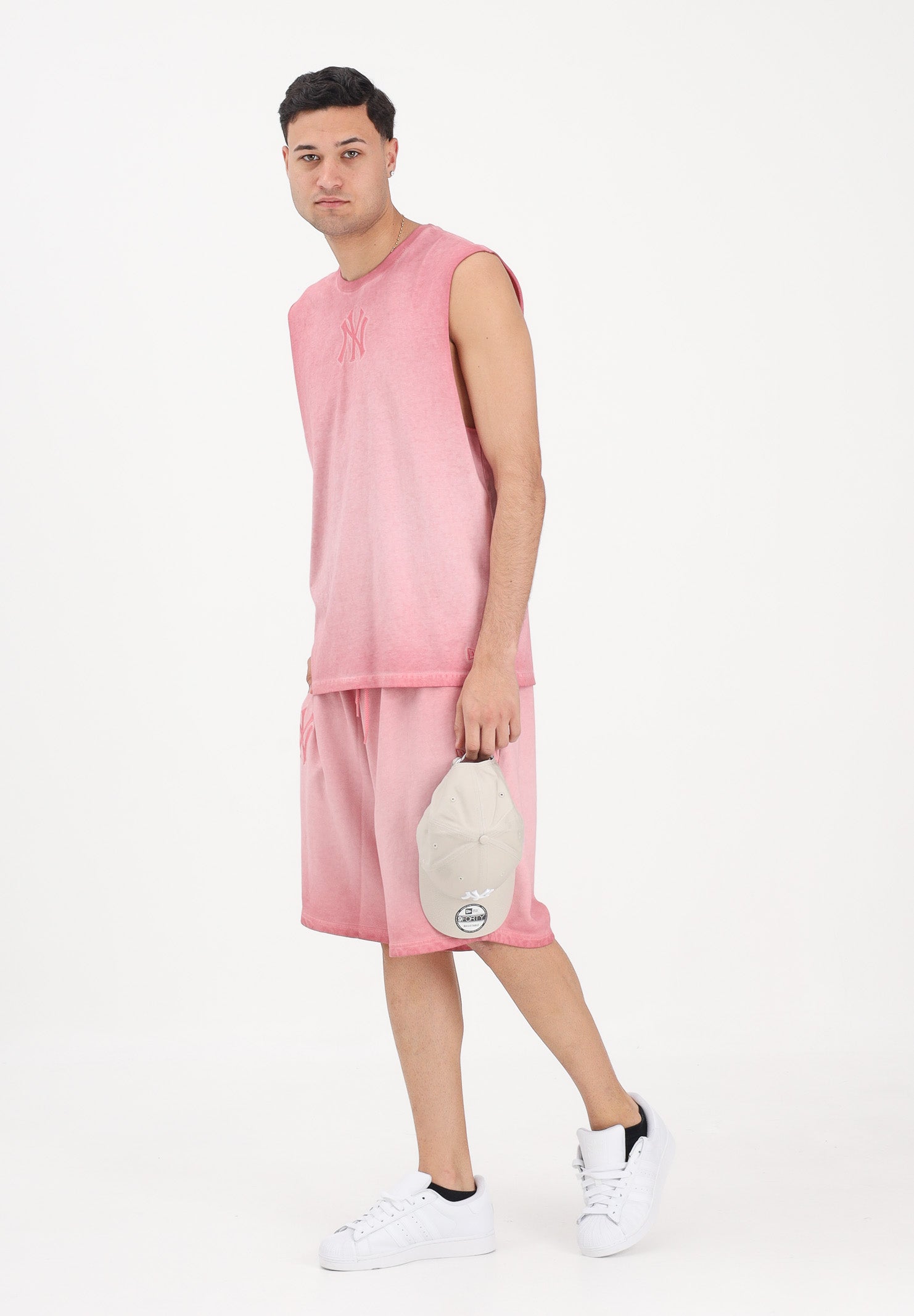 NEW ERA Shorts sportivo New York Yankees MLB Washed Logo rosa per uomo e donna 60856153 . NEW ERA 