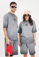 NEW ERA T-shirt a manica corta New York Yankees MLB Washed Logo grigia per uomo e donna 60856162 . NEW ERA 