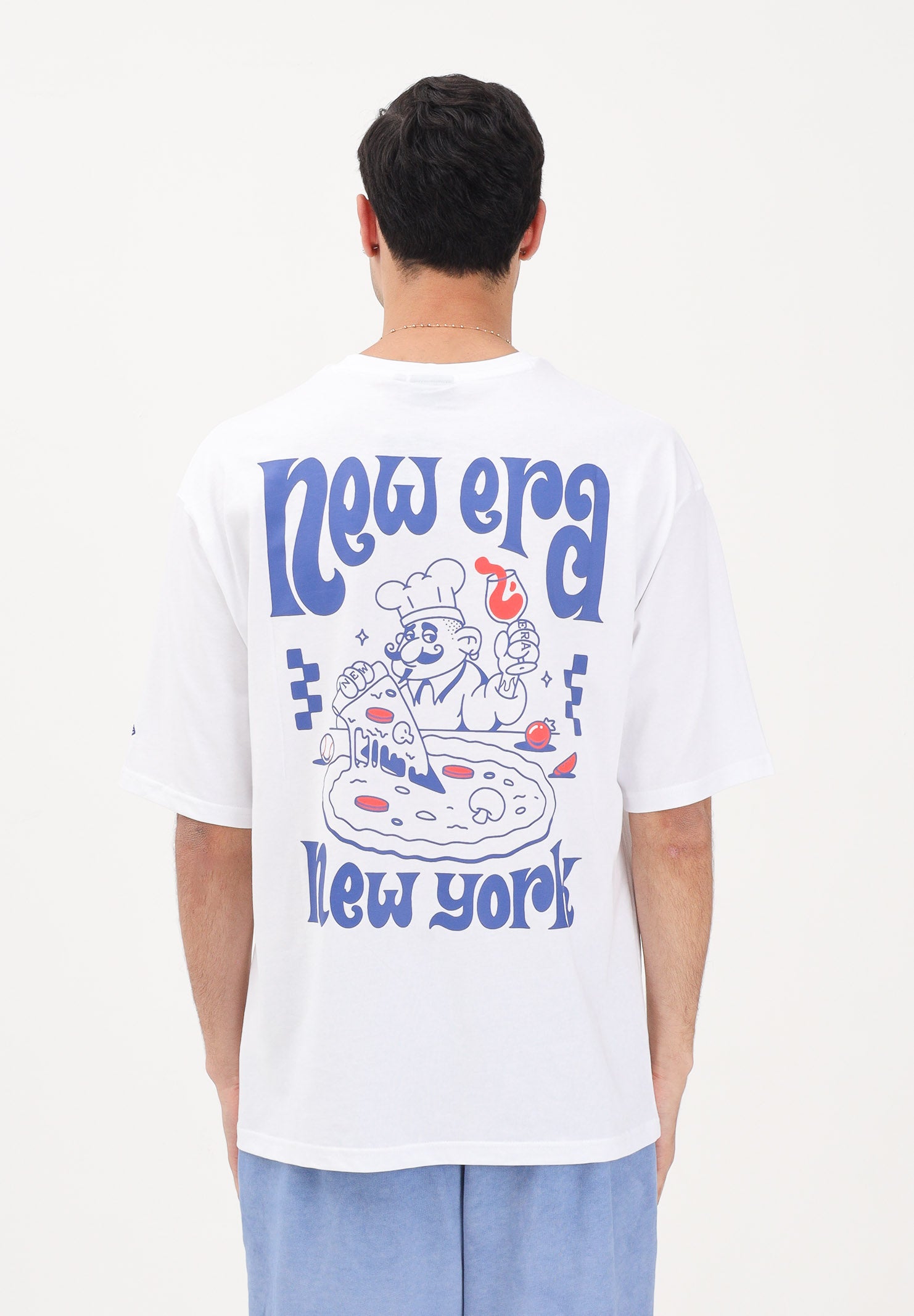 NEW ERA T-shirt a manica corta bianca per uomo e donna con stampa 60856181 . NEW ERA 