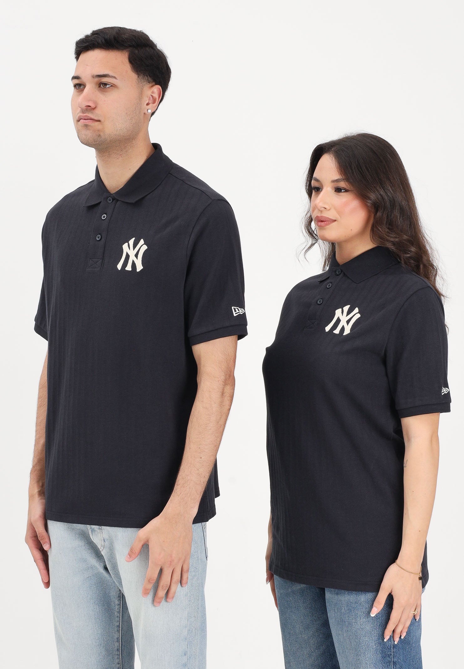 NEW ERA Polo a manica corta New York Yankees MLB Rib blu per uomo e donna 60856204 . NEW ERA 