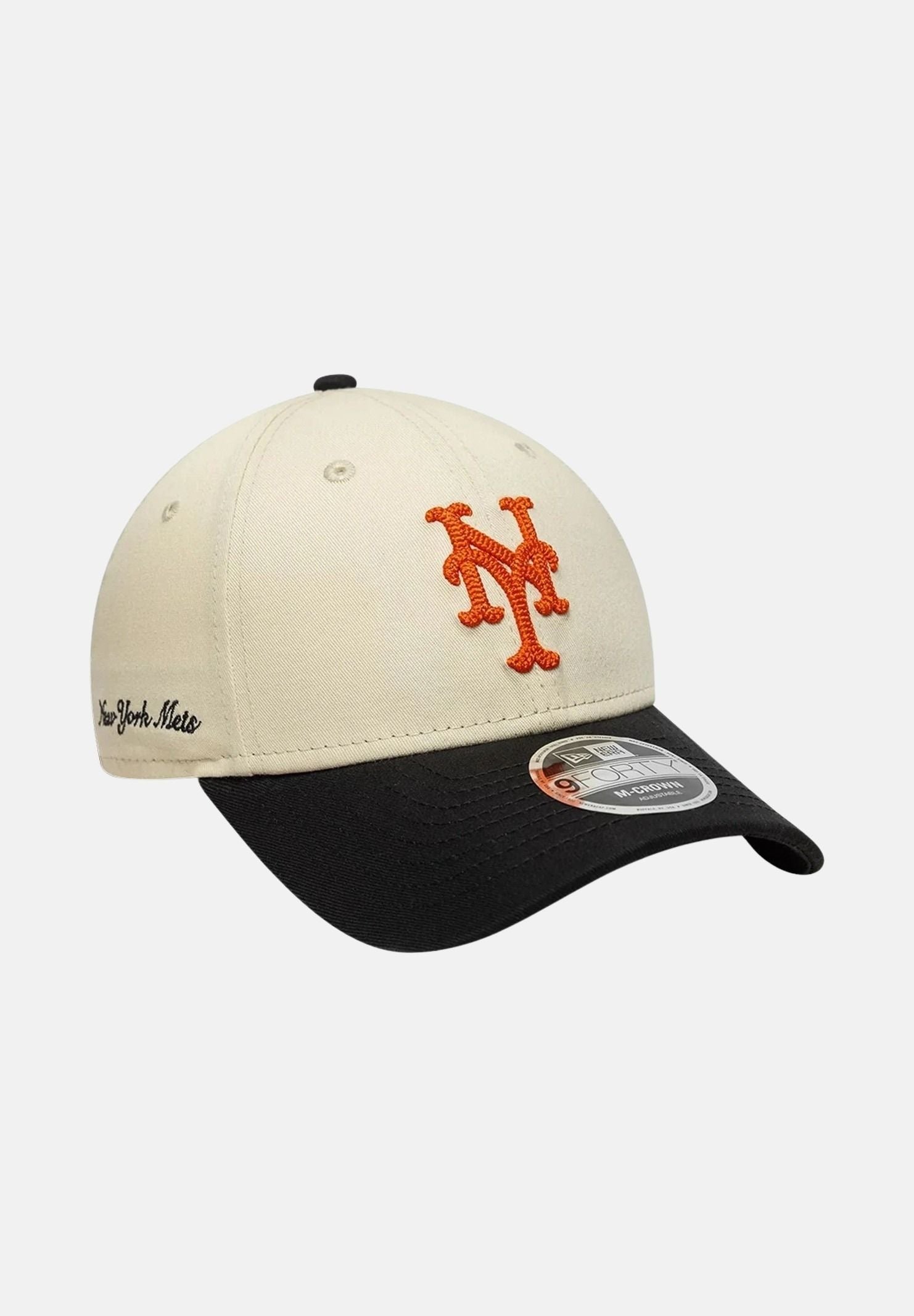 NEW ERA Cappello con visiera MLB Side Script New York 9FORTY M-Crown beige e nero per uomo e donna 60856245 . NEW ERA 