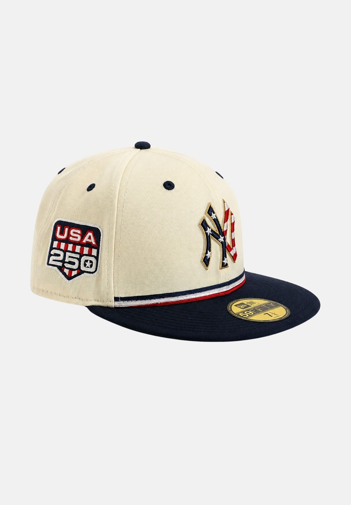 NEW ERA cappello con visiera New York Yankees MLB USA 250 59FIFTY Bright Blue blu beige da uomo e donna 60866713 . NEW ERA 