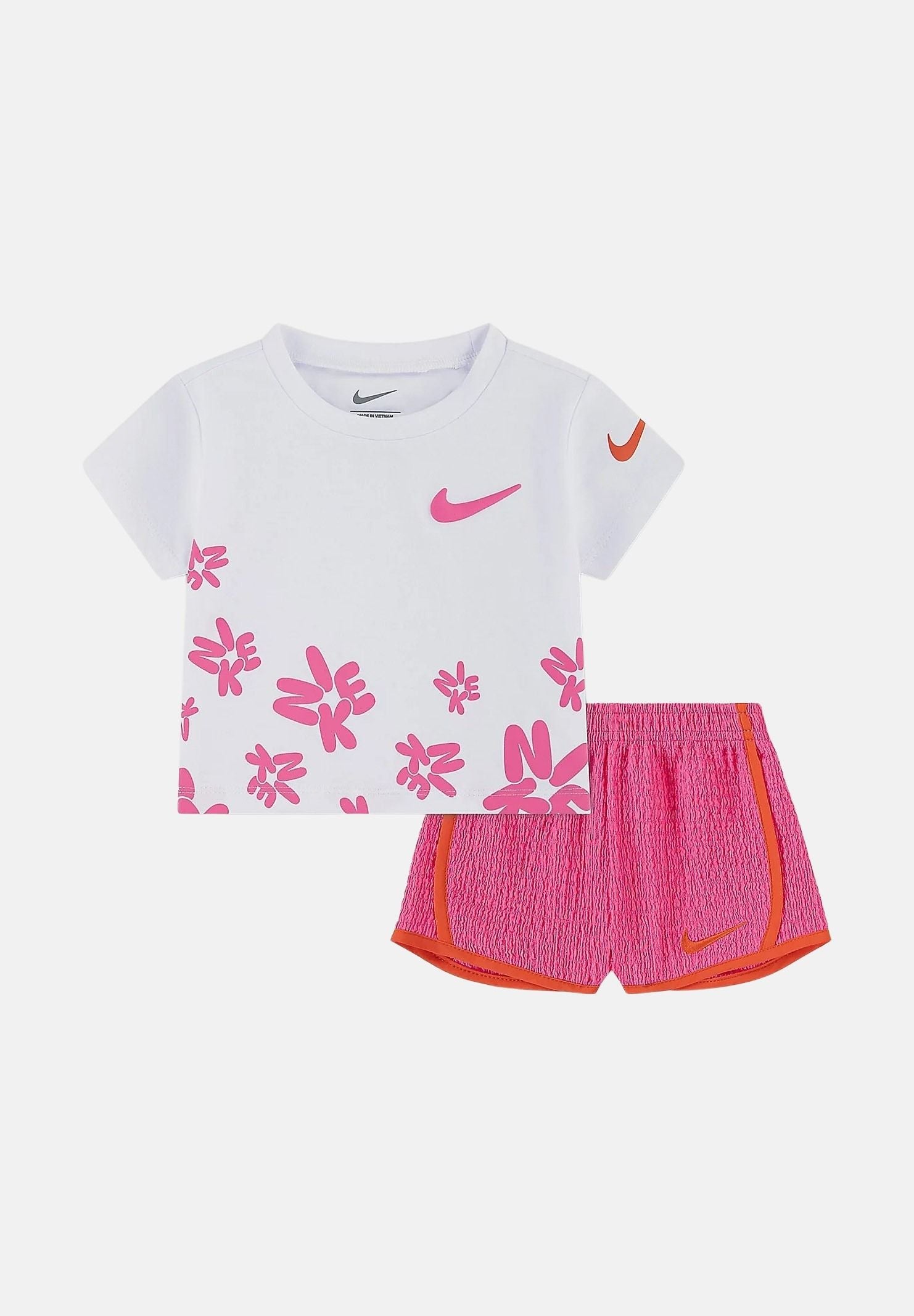 NIKE Completino Dri-FIT bianco e fucsia da neonato 16N913 AFD NIKE 