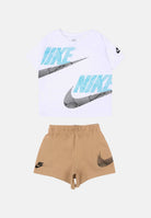 NIKE Completino Sportswear In The Zone bianco e beige da neonato 66N737 X0L NIKE 