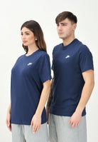 NIKE T-shirt a manica corta Nike Sportswear Club blu per uomo e donna AR4997 410 NIKE 