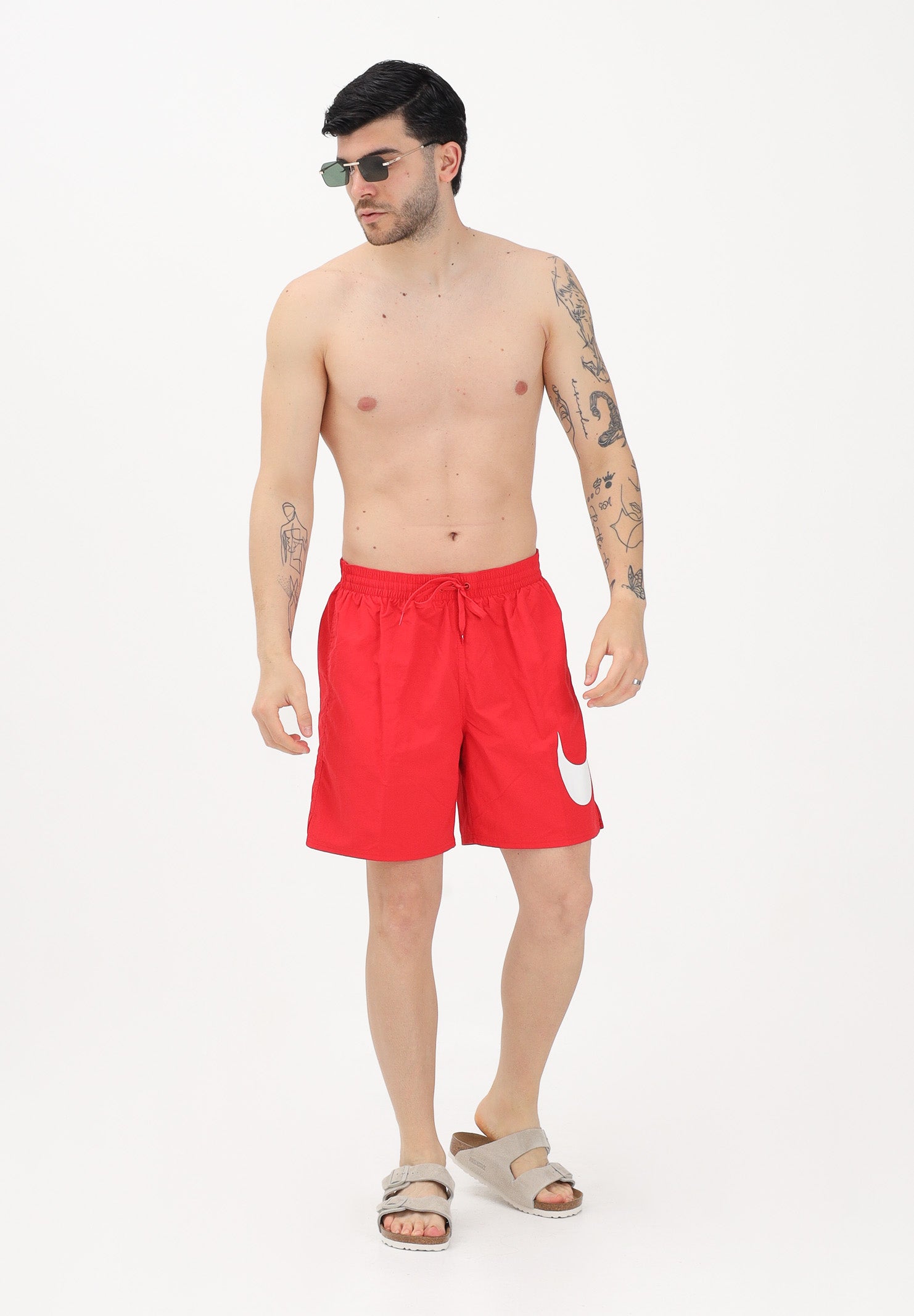 NIKE Shorts mare rosso da uomo con stampa NESSF508 614 NIKE 