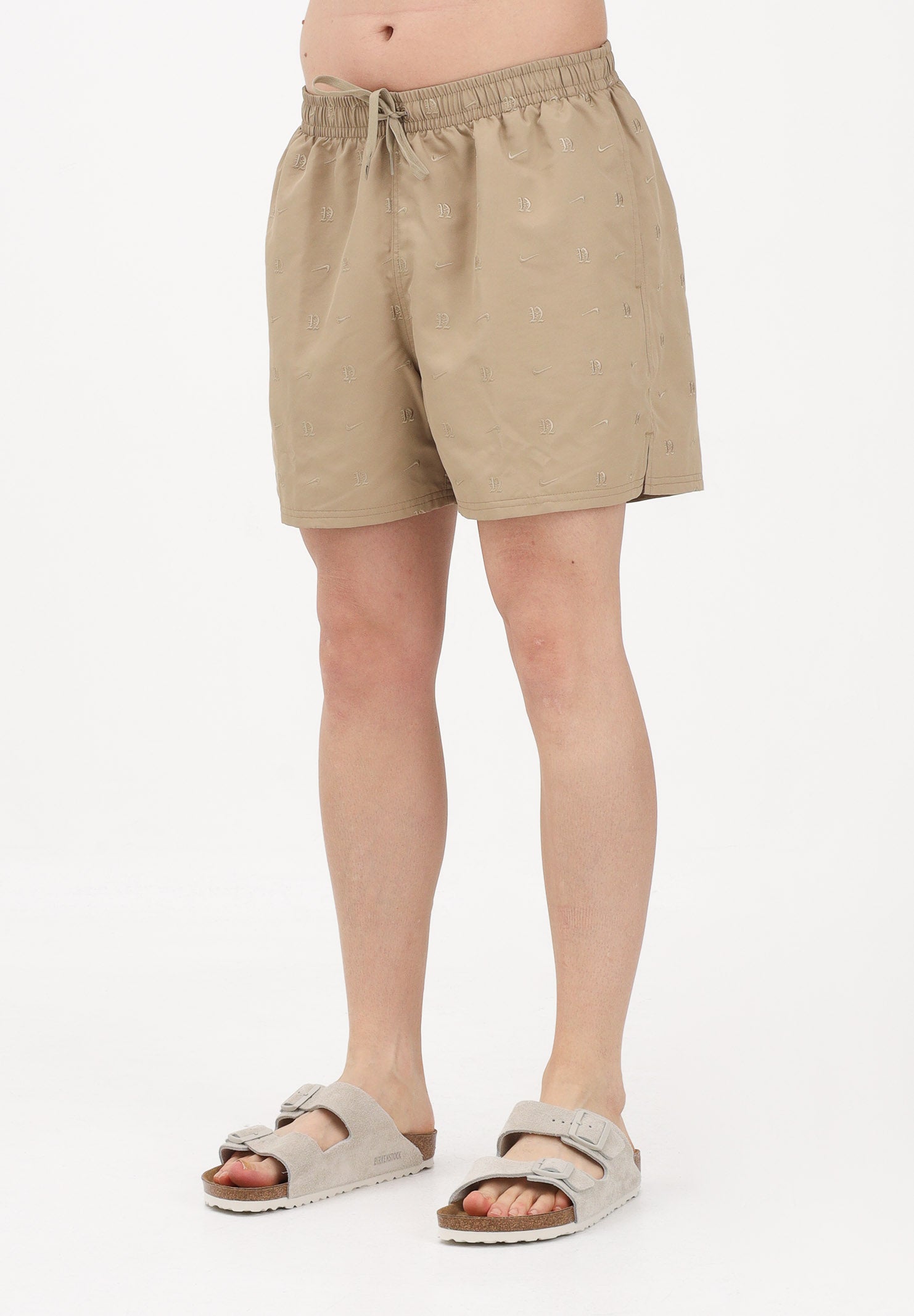 NIKE Shorts mare beige da uomo con ricami NESSG505 241 NIKE 