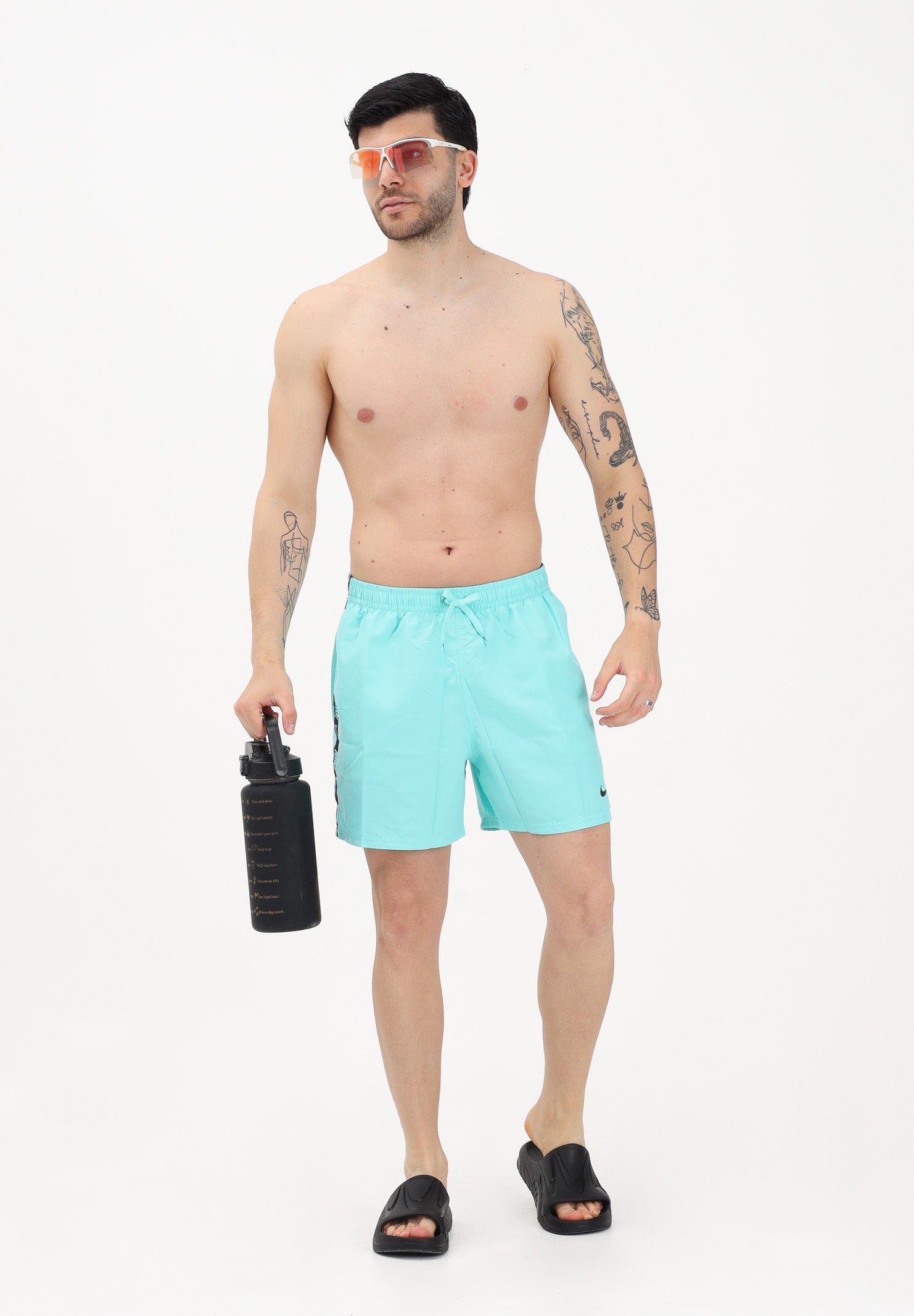 NIKE Shorts mare verde acqua da uomo con banda laterale logata NESSG555 468 NIKE 