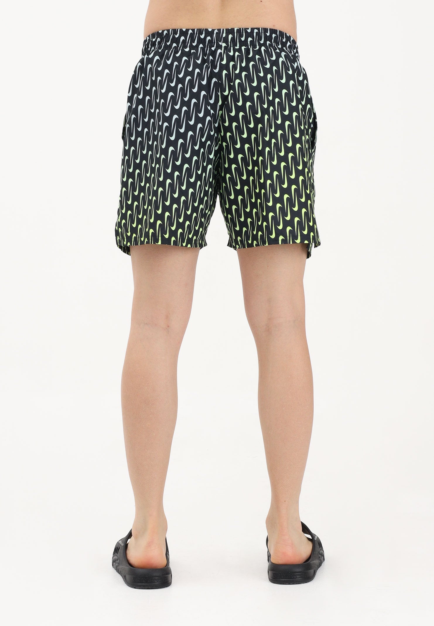 NIKE Shorts mare nero da uomo con stampa Swoosh NESSG577 001 NIKE 