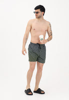 NIKE Shorts mare nero da uomo con stampa Swoosh NESSG577 001 NIKE 