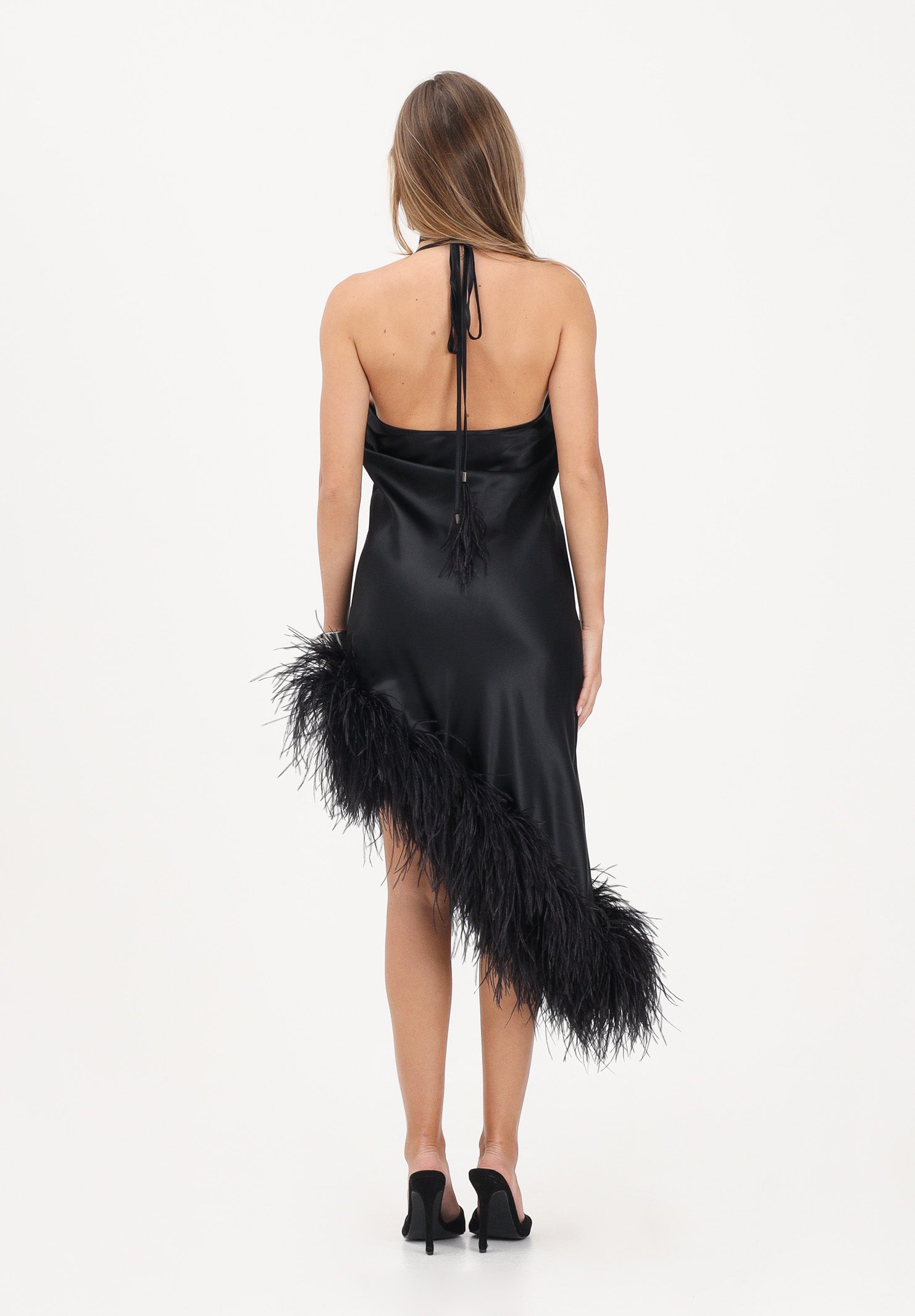 NOELL MAGGINI Abito corto nero da donna con piume 0126147 NE NOELL MAGGINI 