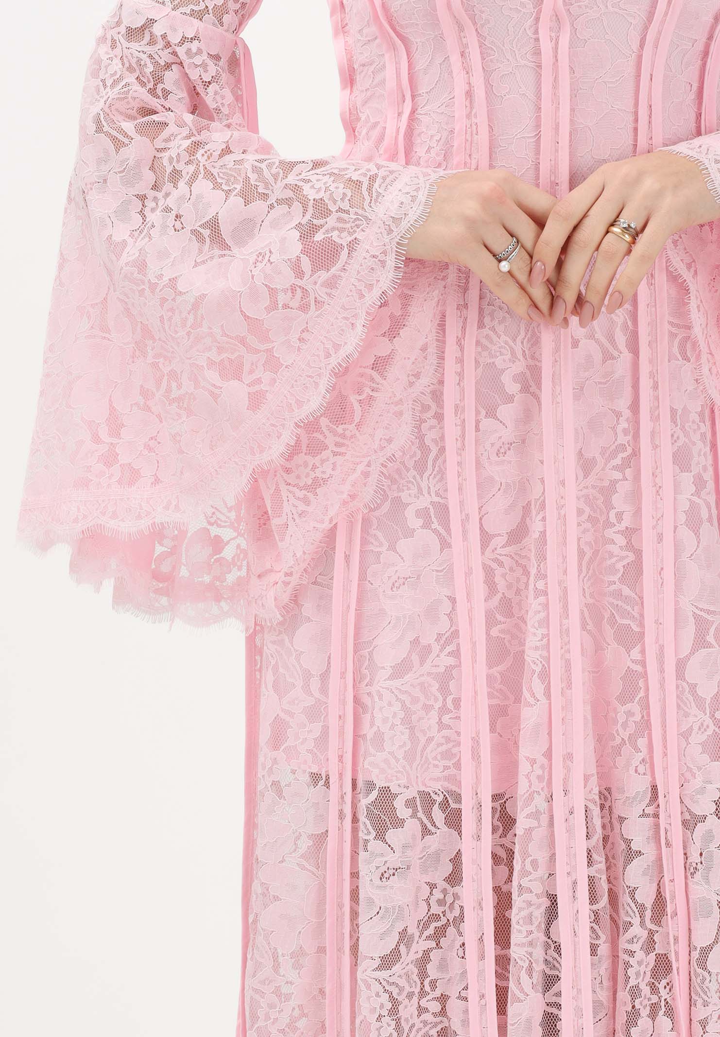 ODI ODI Abito midi rosa da donna realizzato in pizzo floreale ARBOREA110S6 G8 ODI ODI 