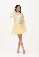 ODI ODI Abito corto giallo da donna in pizzo e tulle BACOLI110S6 D9 ODI ODI 