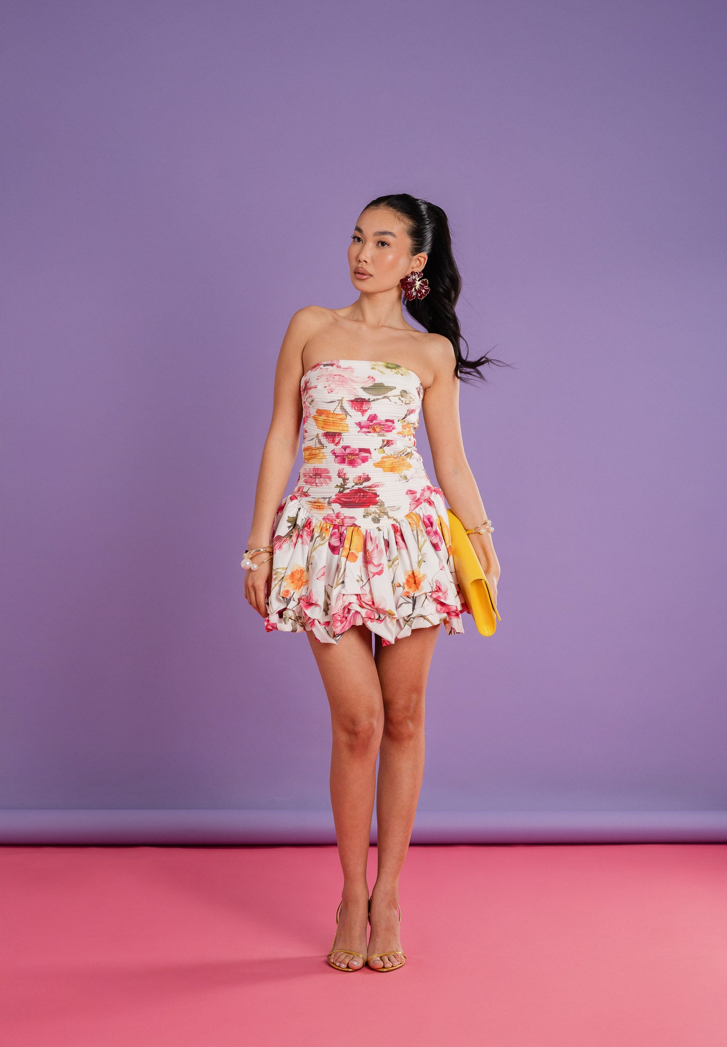 ODI ODI Abito corto bianco da donna con stampa floreale BOSACORTO110S6 5J ODI ODI 