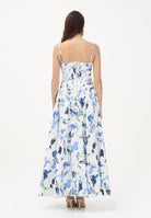 ODI ODI Abito lungo bianco da donna con stampa floreale nei toni del blu BOSALUNGO110S6 0G ODI ODI 