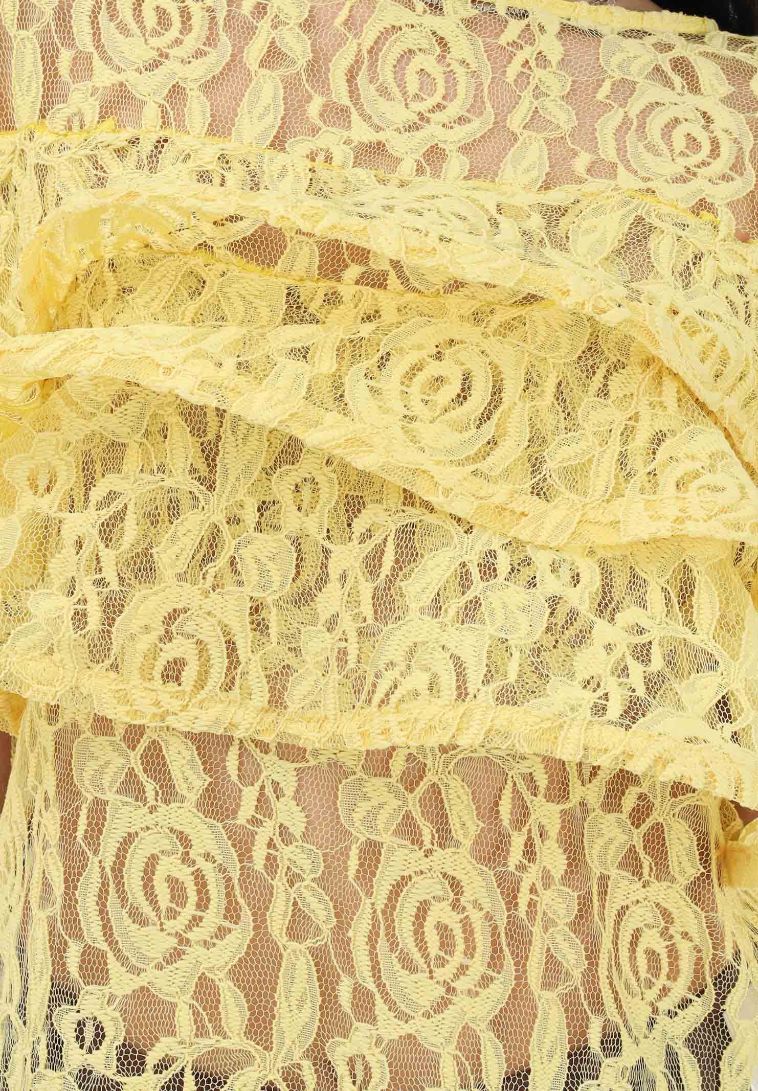 ODI ODI Blusa gialla da donna in pizzo floreale DAVOLI230S6 D9 ODI ODI 