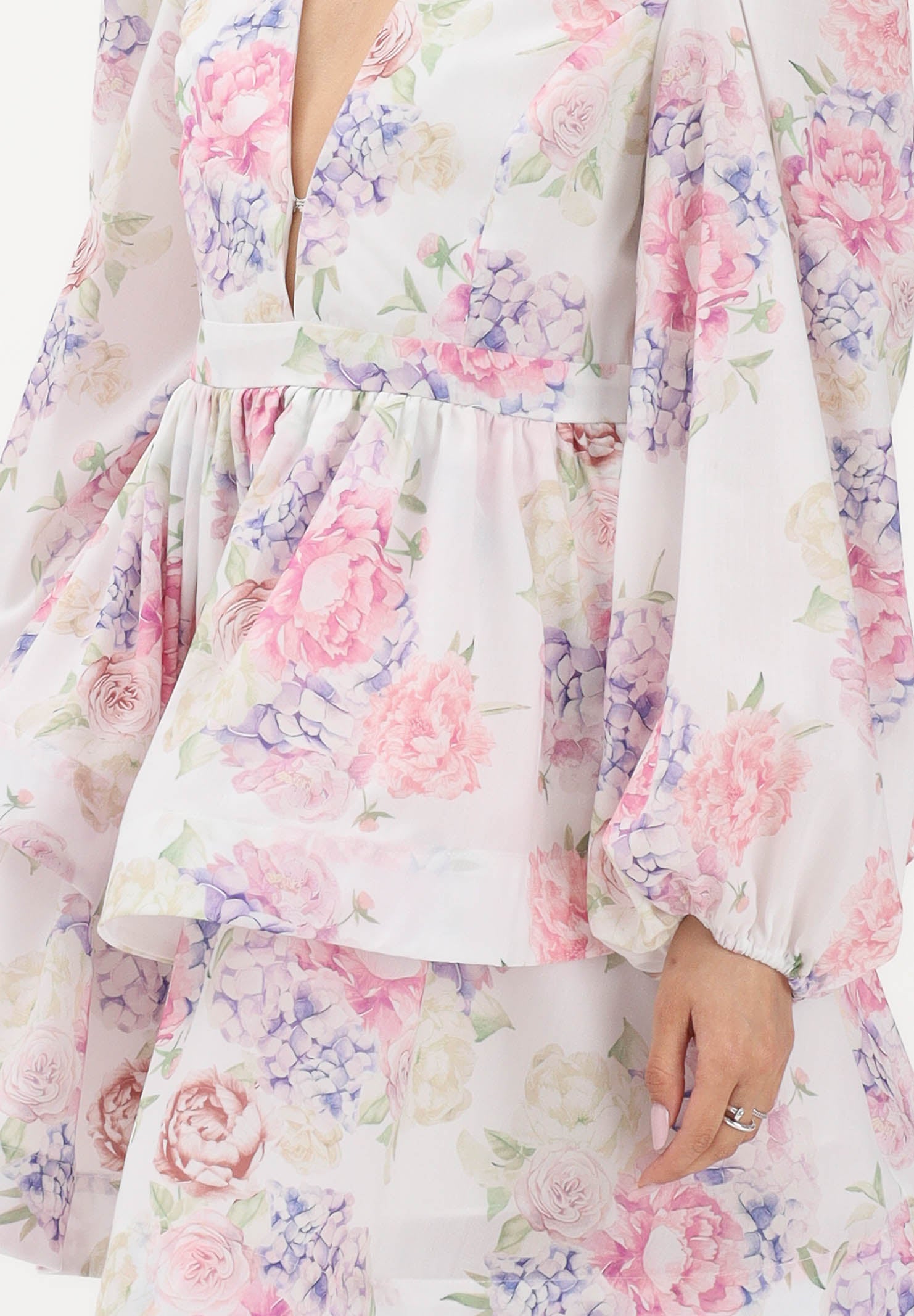 ODI ODI Abito corto bianco da donna con stampa floreale LICOSA110S6 M7 ODI ODI 