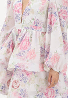 ODI ODI Abito corto bianco da donna con stampa floreale LICOSA110S6 M7 ODI ODI 