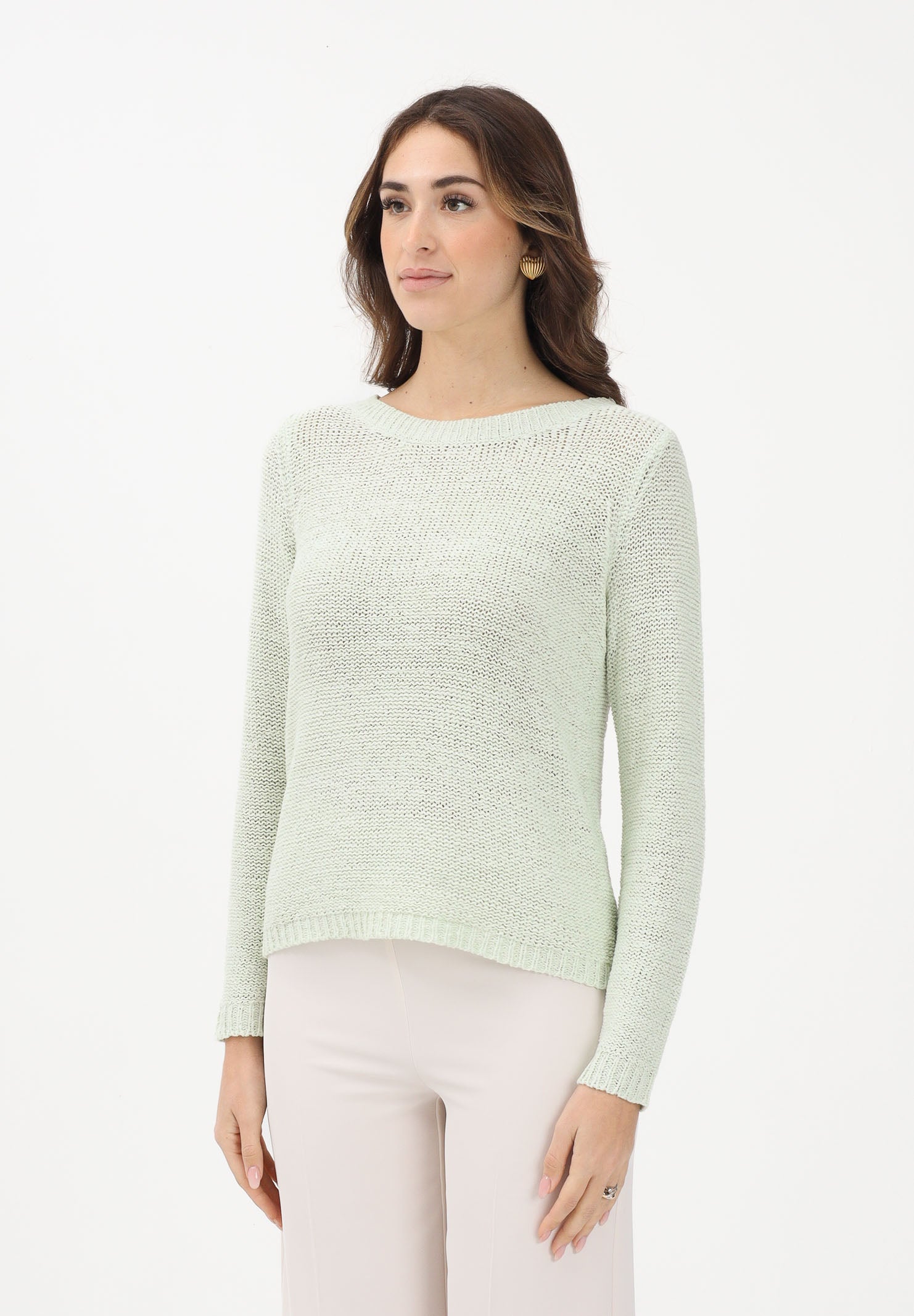 ONLY Maglioncino girocollo verde menta da donna 15113356 SUGR ONLY 