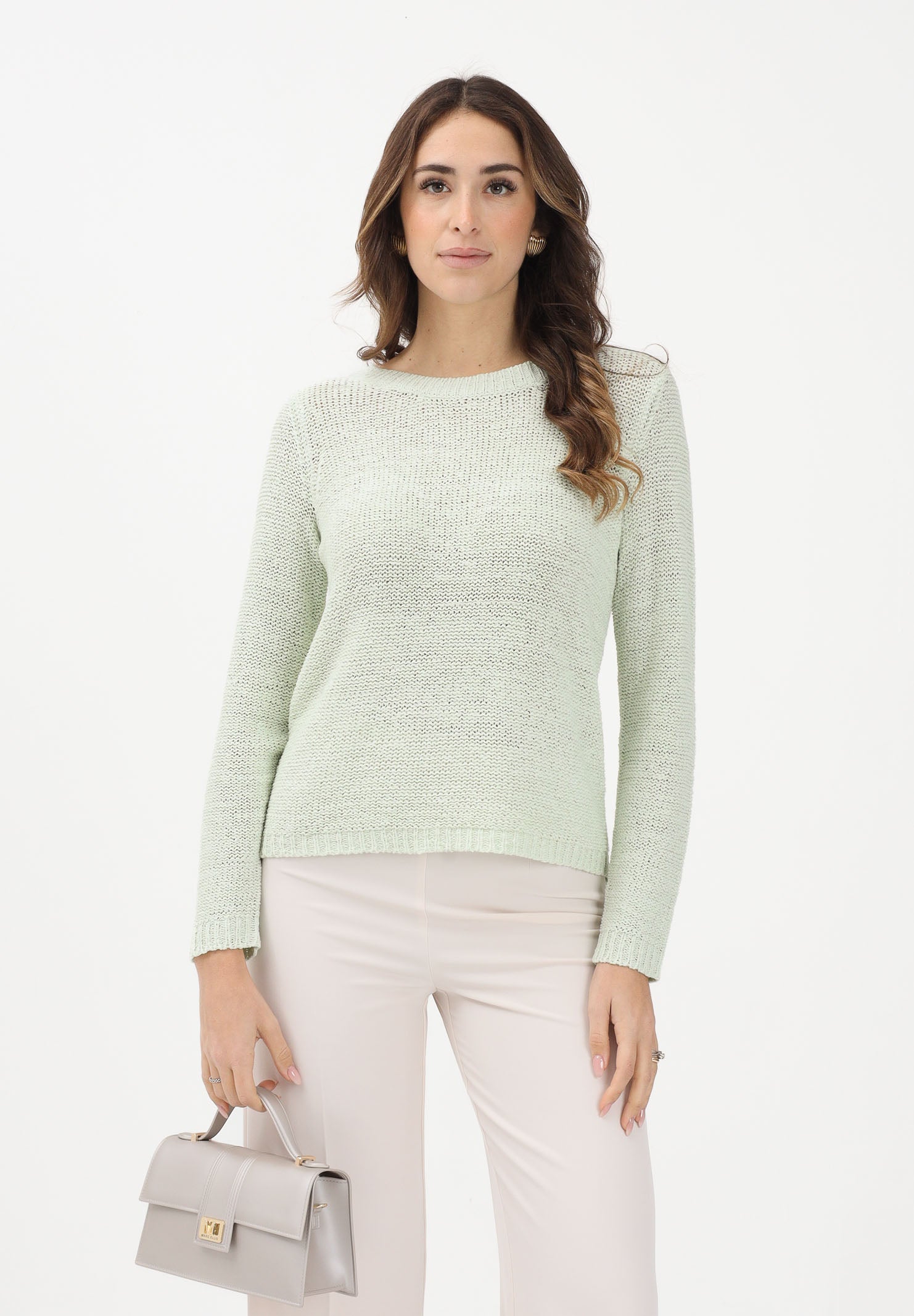 ONLY Maglioncino girocollo verde menta da donna 15113356 SUGR ONLY 