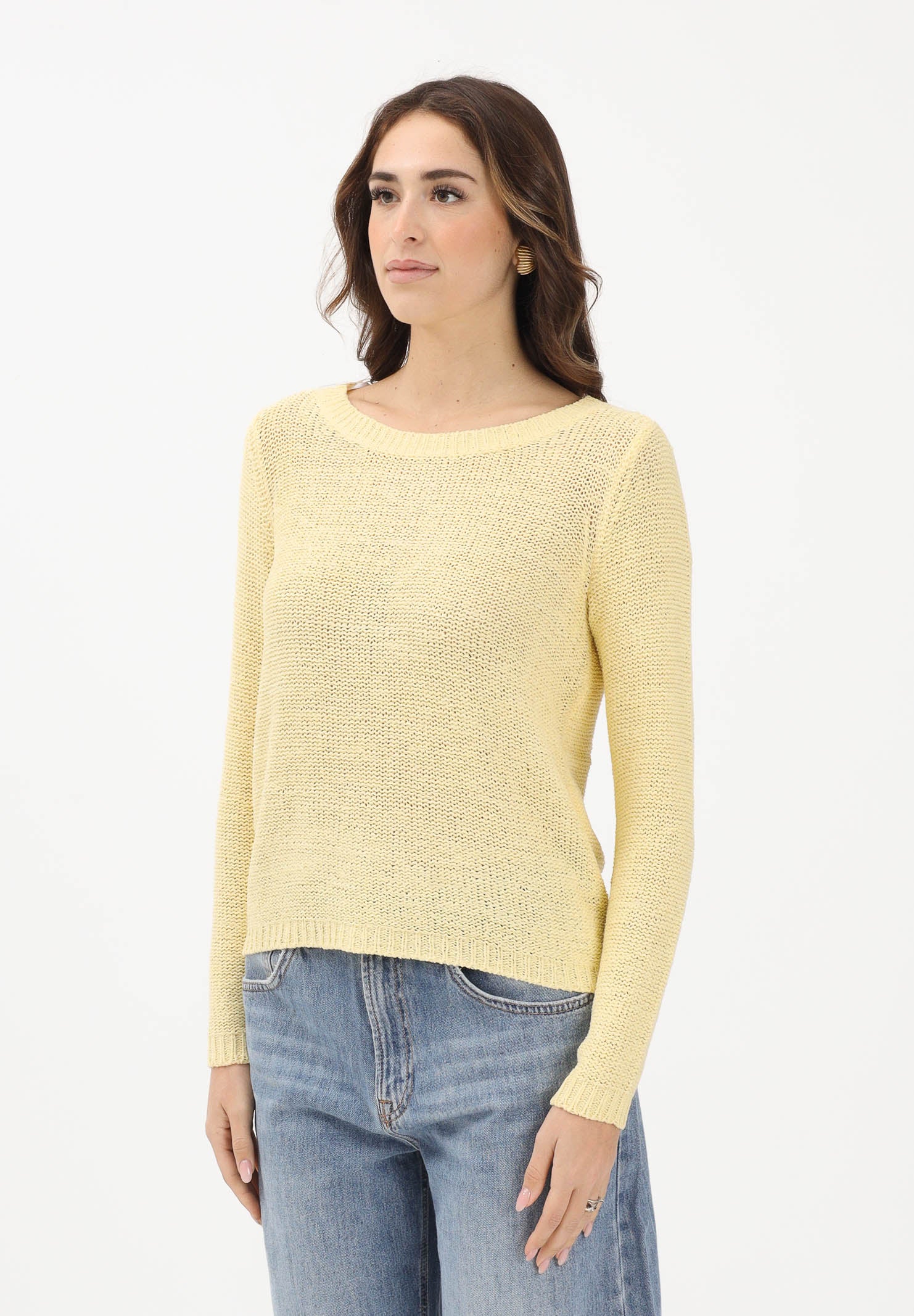 ONLY Maglioncino girocollo giallo da donna 15113356 SU ONLY 