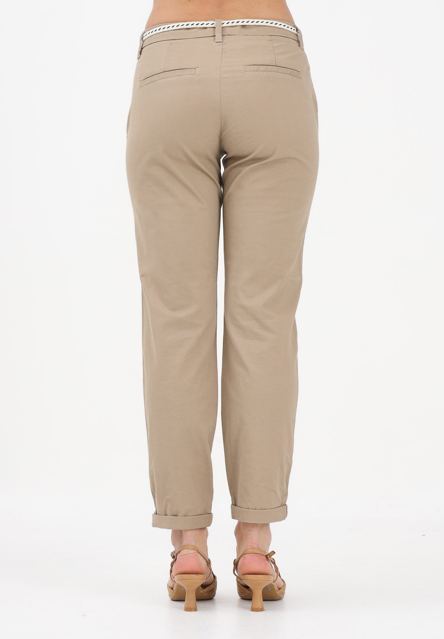 ONLY Pantalone beige da donna con cinturino 15218519 SE ONLY 