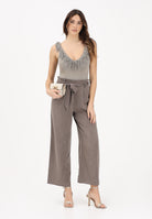 ONLY Pantalone elegante fango da donna con girovita a caramella 15269628 FAME ONLY 