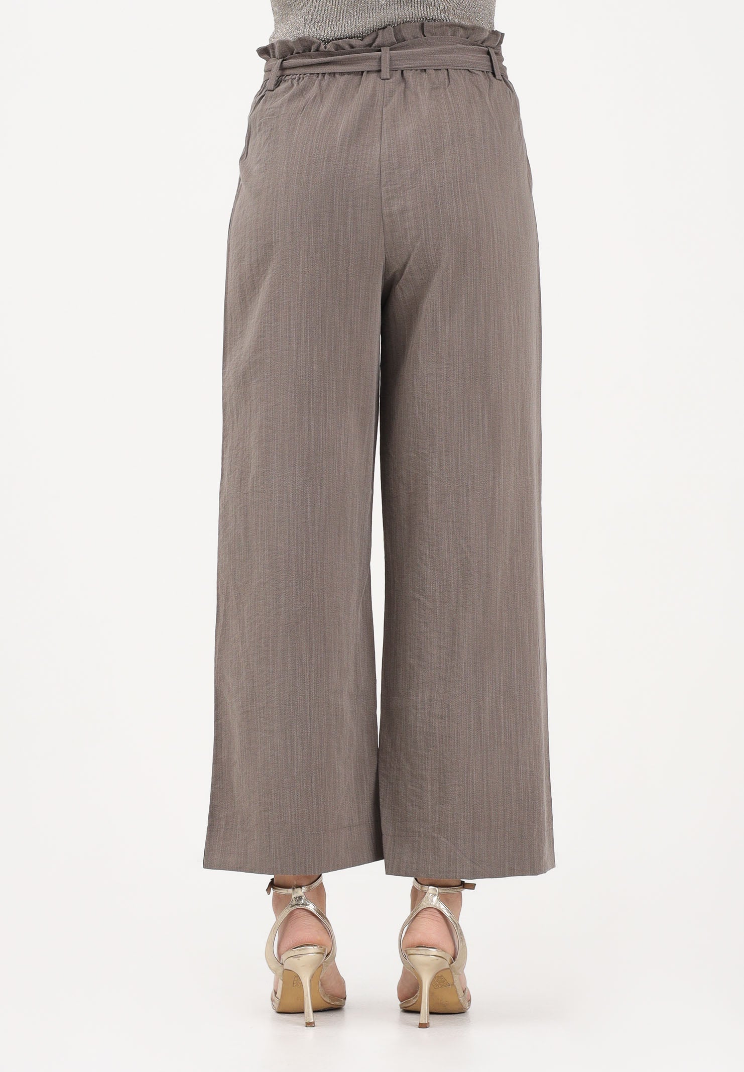 ONLY Pantalone elegante fango da donna con girovita a caramella 15269628 FAME ONLY 