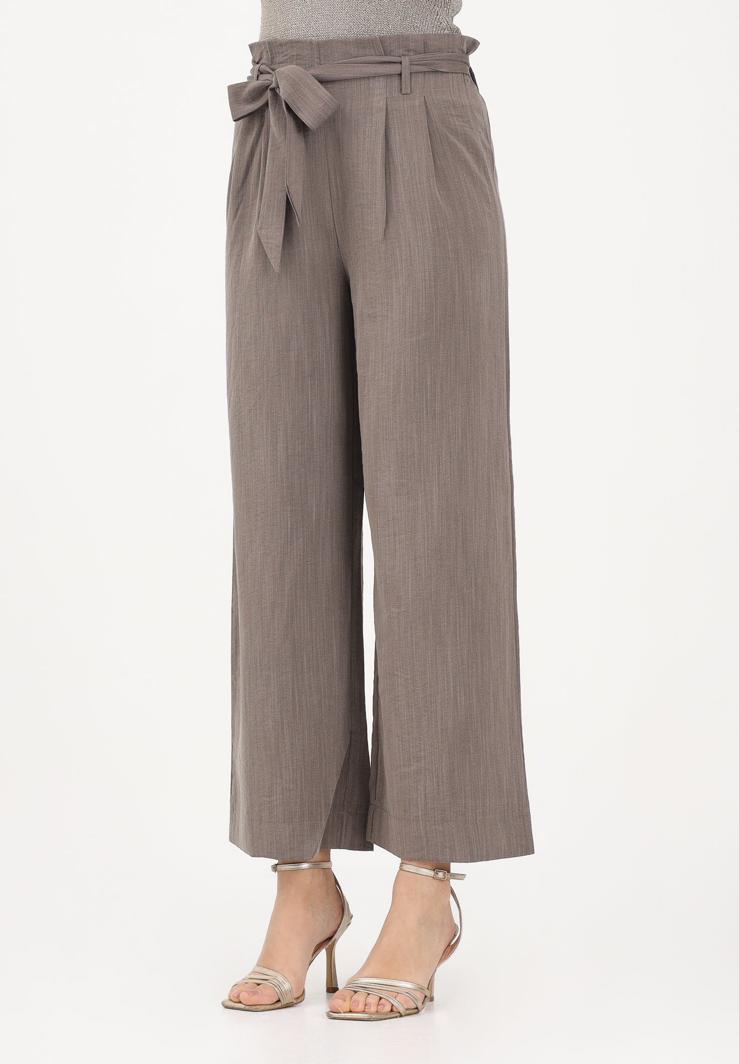 ONLY Pantalone elegante fango da donna con girovita a caramella 15269628 FAME ONLY 