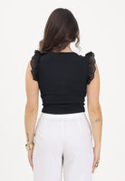 ONLY Canotta nera da donna con dettagli in pizzo sangallo 15308890 BL ONLY 