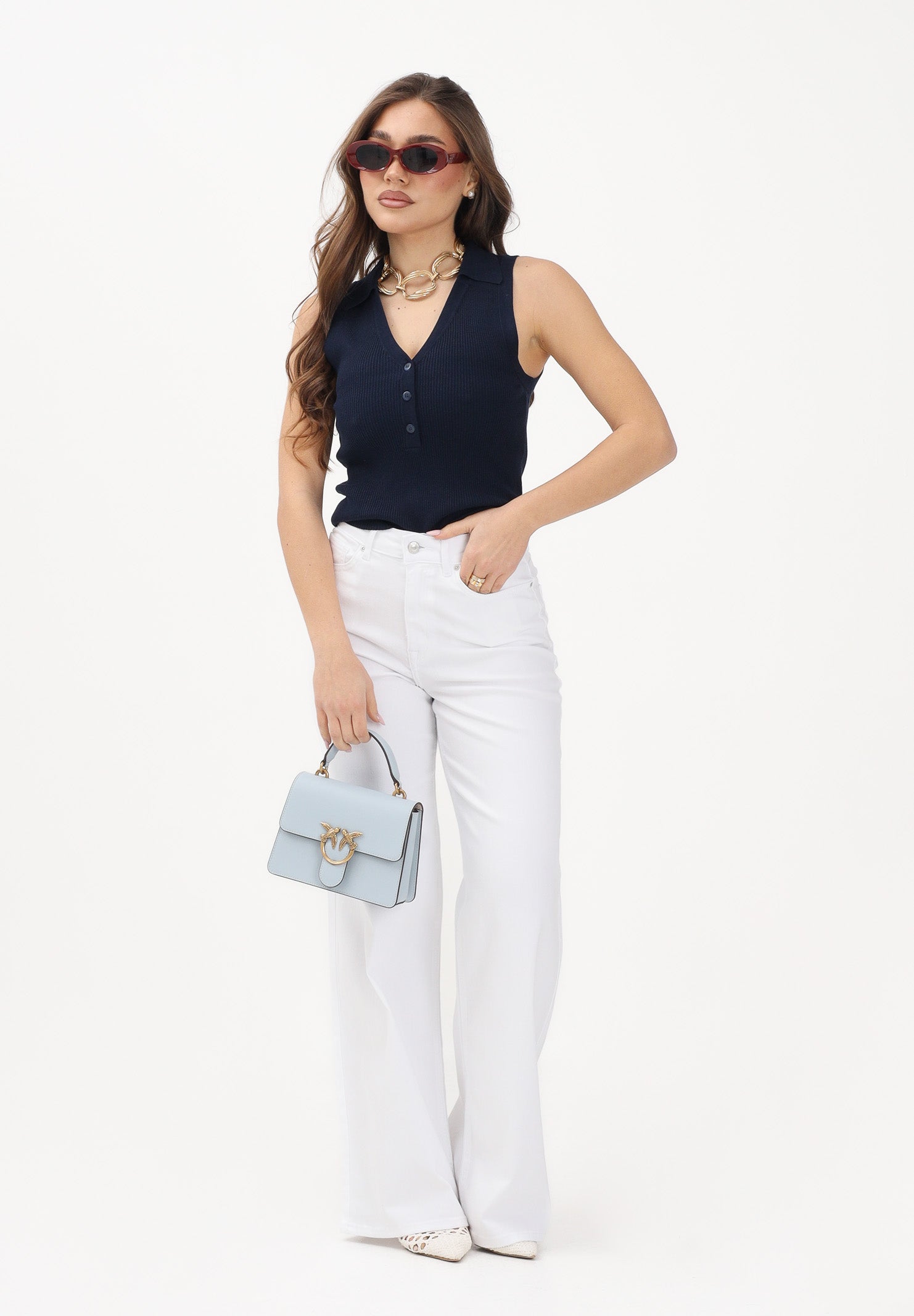ONLY Jeans bianco da donna a gamba larga 15310632 WI ONLY 