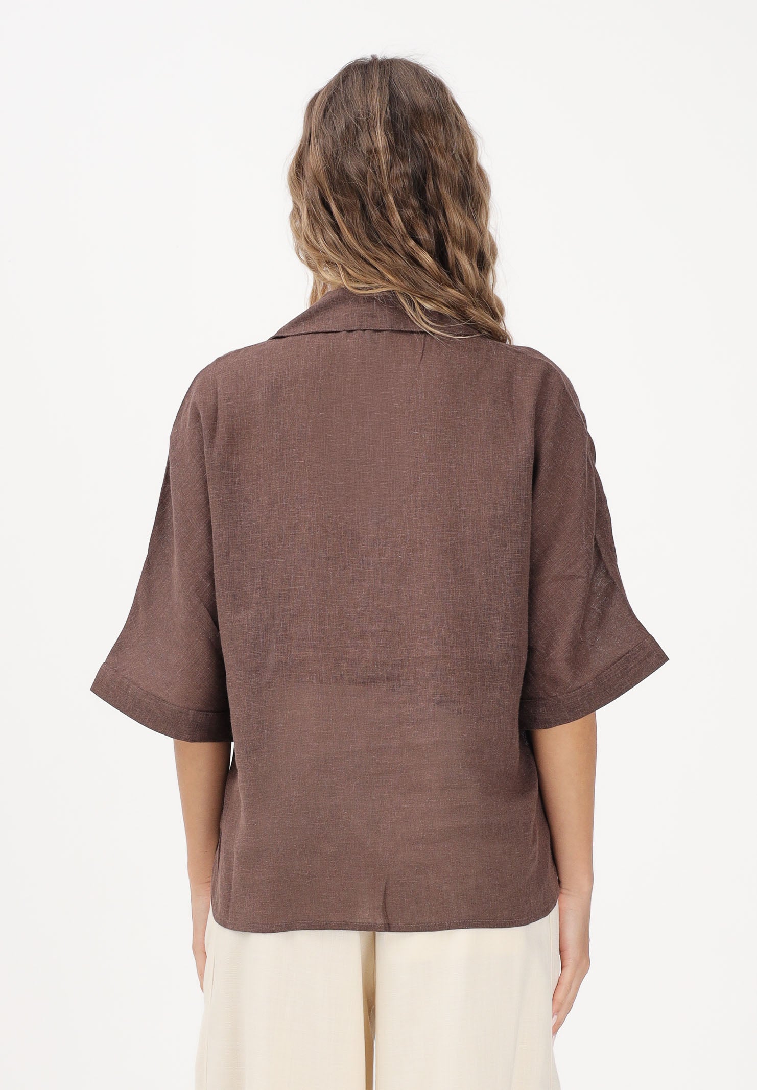 ONLY Camicia a manica corta marrone da donna 15314215 CHMA ONLY 