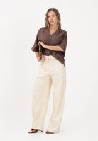 ONLY Camicia a manica corta marrone da donna 15314215 CHMA ONLY 