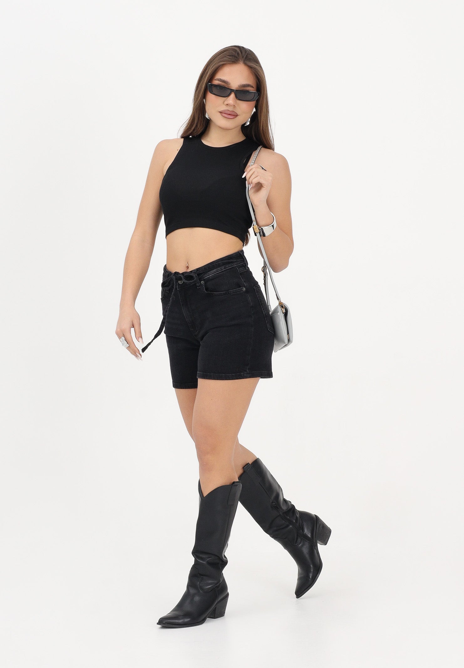 ONLY Shorts in denim nero da donna 15340706 WABL ONLY 