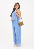 ONLY Pantalone celeste da donna con fondo ricamato 15343184 BLBO ONLY 