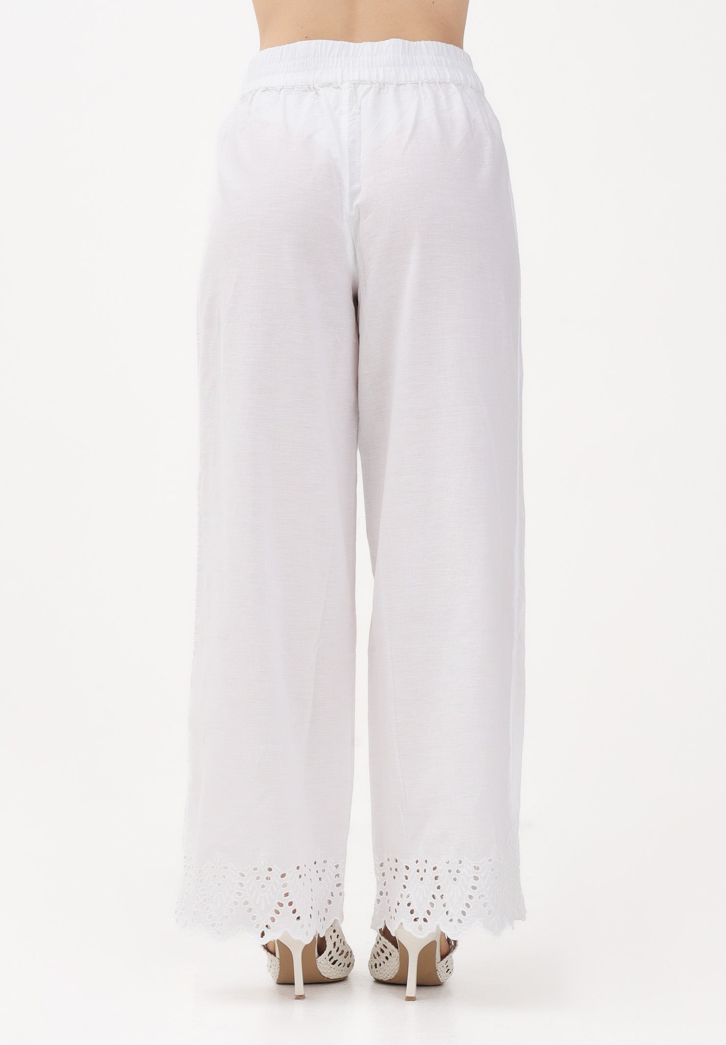 ONLY Pantalone bianco da donna con fondo ricamato 15343184 BRWI ONLY 