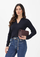 ONLY Maglioncino in tessuto a coste blu da donna stile polo 15344841 NISK ONLY 