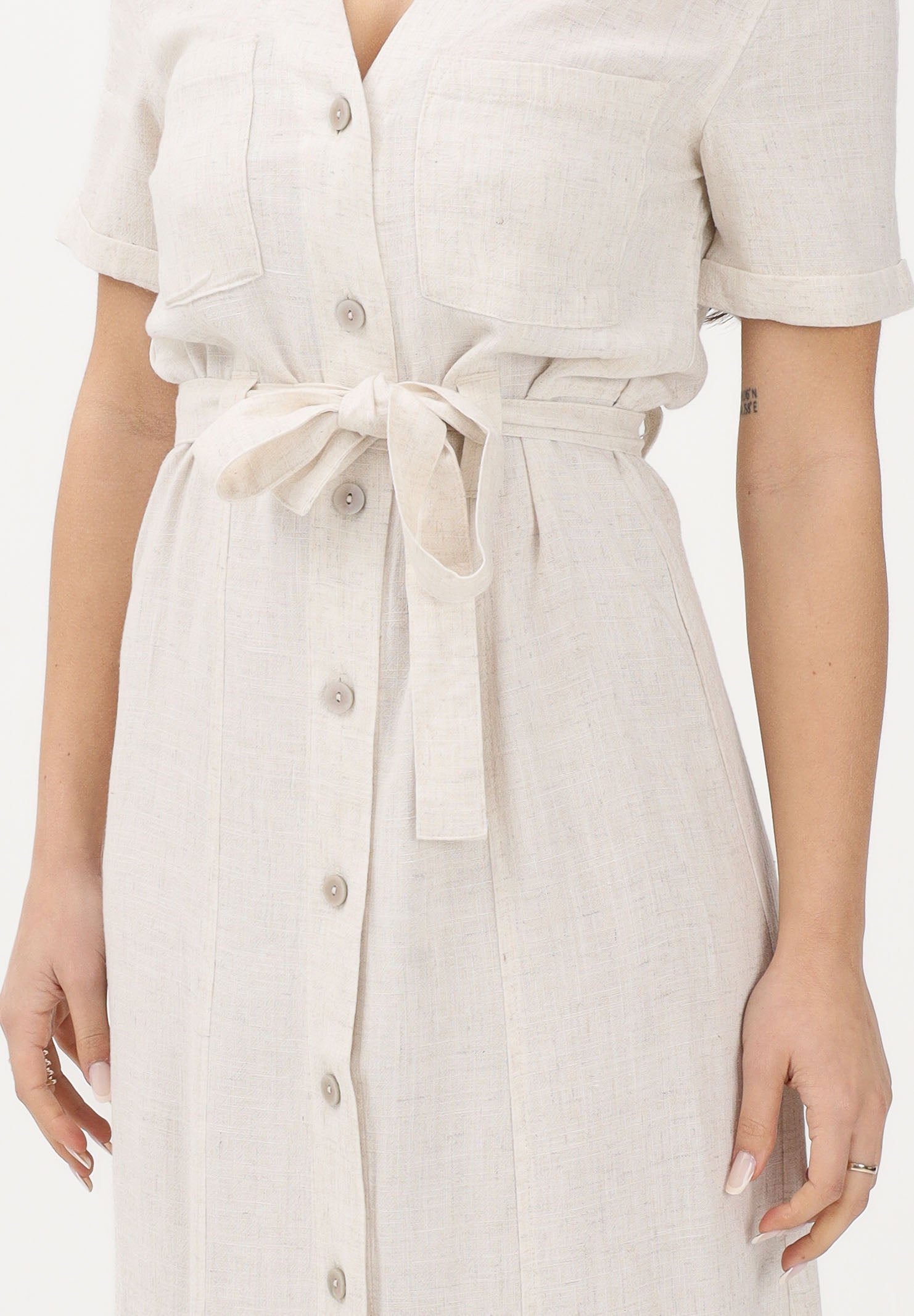 ONLY Abito midi beige da donna con cintura 15347210 MO ONLY 