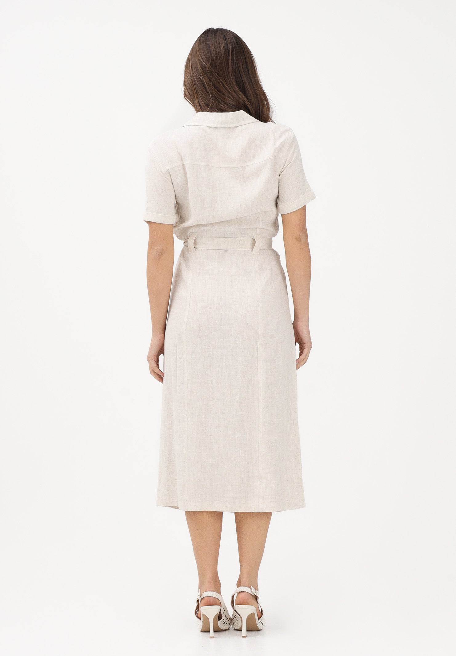 ONLY Abito midi beige da donna con cintura 15347210 MO ONLY 