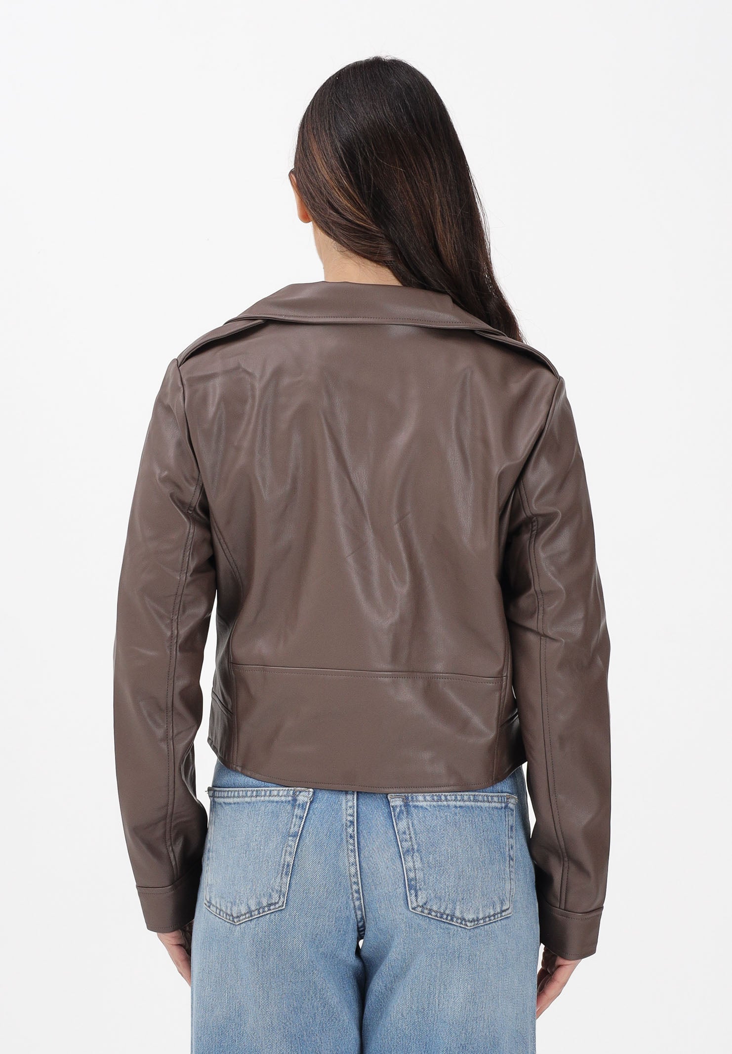 ONLY Giubbotto in ecopelle marrone da donna 15361396 CHMA ONLY 