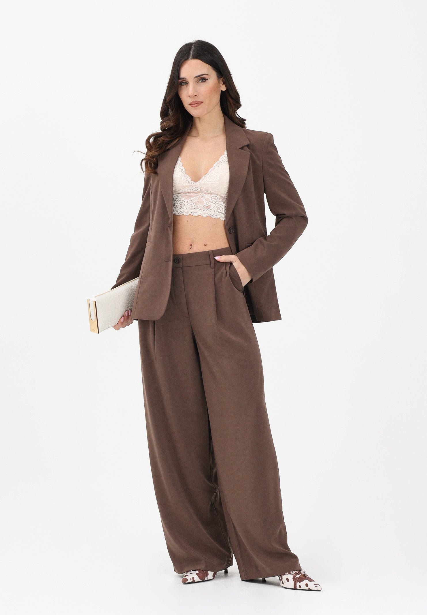 ONLY Pantalone elegante marrone da donna 15363801 CHMA ONLY 