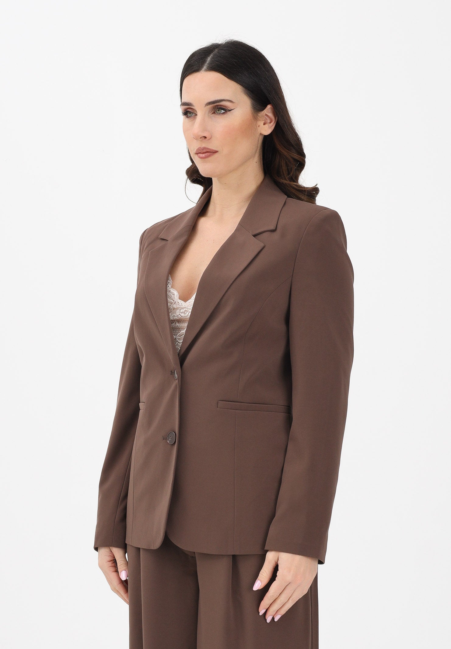 ONLY Giacca monopetto marrone da donna 15363835 CHMA ONLY 