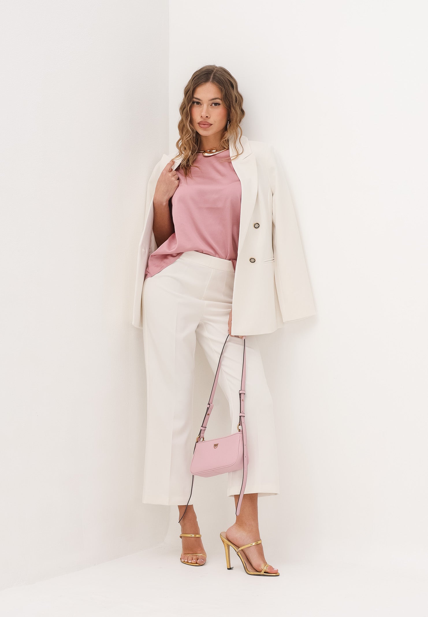 ONLY Pantalone cropped panna da donna 15364418 CLDA ONLY 