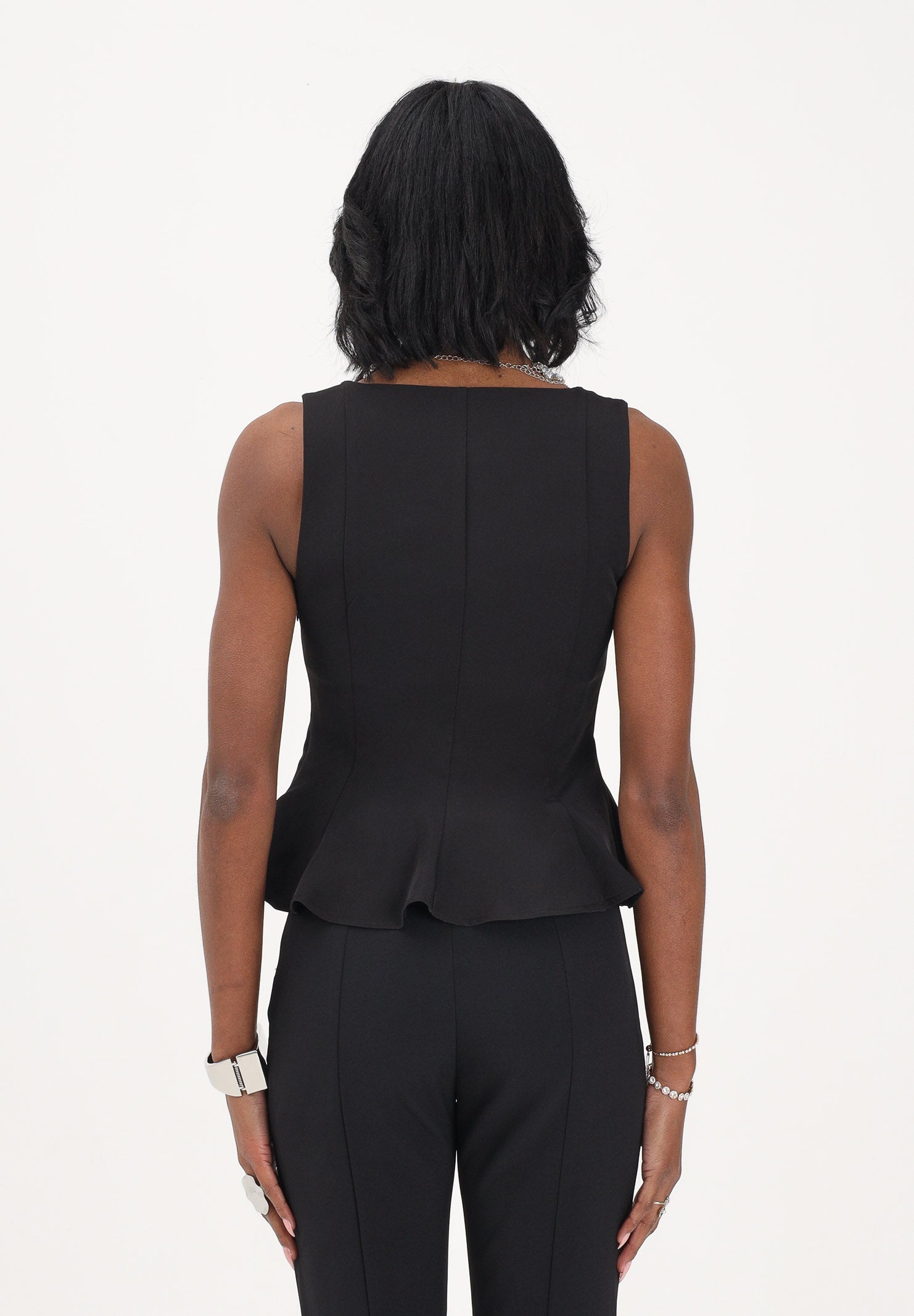 ONLY Top nero da donna con scollo squadrato 15367275 BL ONLY 