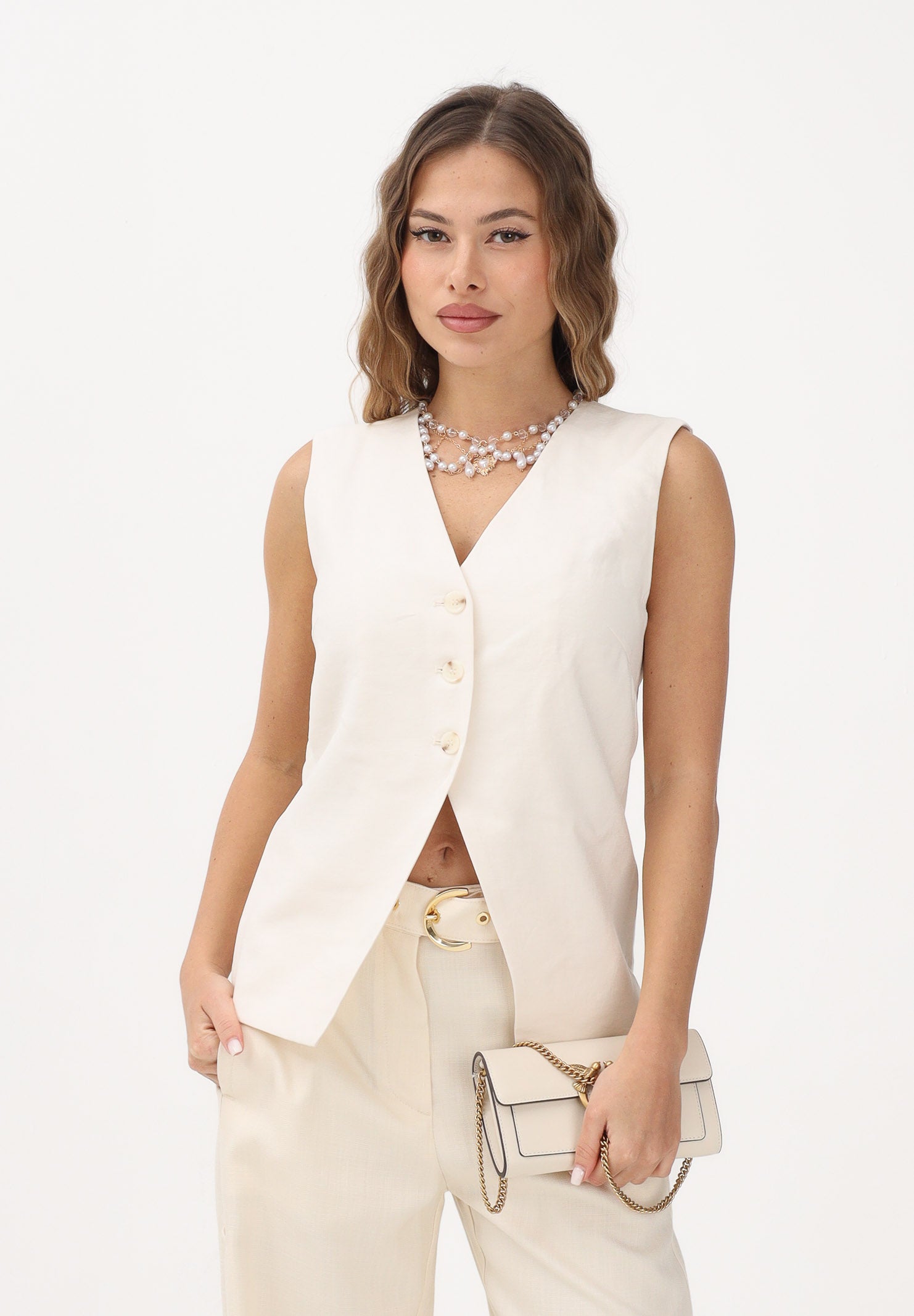 ONLY Gilet panna da donna 15367399 CLDA ONLY 