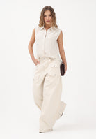 ONLY Camicia smanicata beige da donna 15367416 MO ONLY 