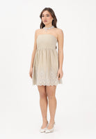 ONLY Abito corto beige da donna con lavorazione sul fondo 15367443 OLGR ONLY 