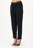ONLY Pantalone nero da donna con cintura coordinata 15367751 BL ONLY 
