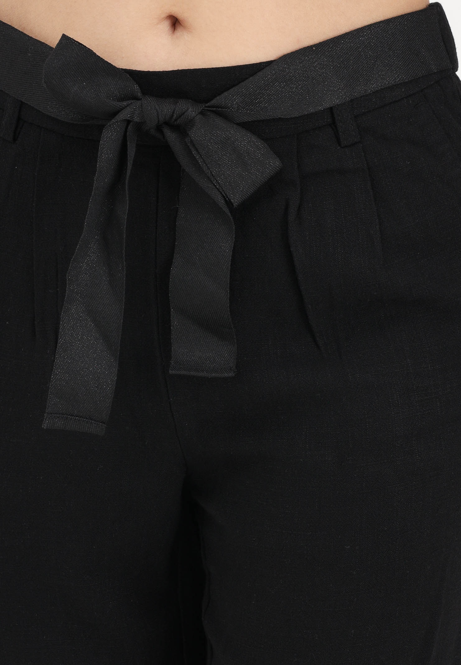 ONLY Pantalone nero da donna con cintura coordinata 15367751 BL ONLY 